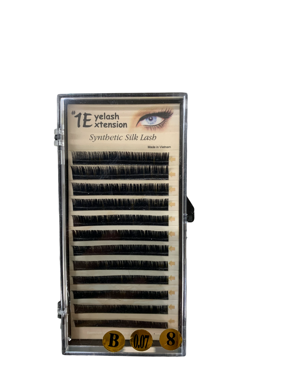 1E Eyelash Extension Synthetic Silk Lash B-0.07-08